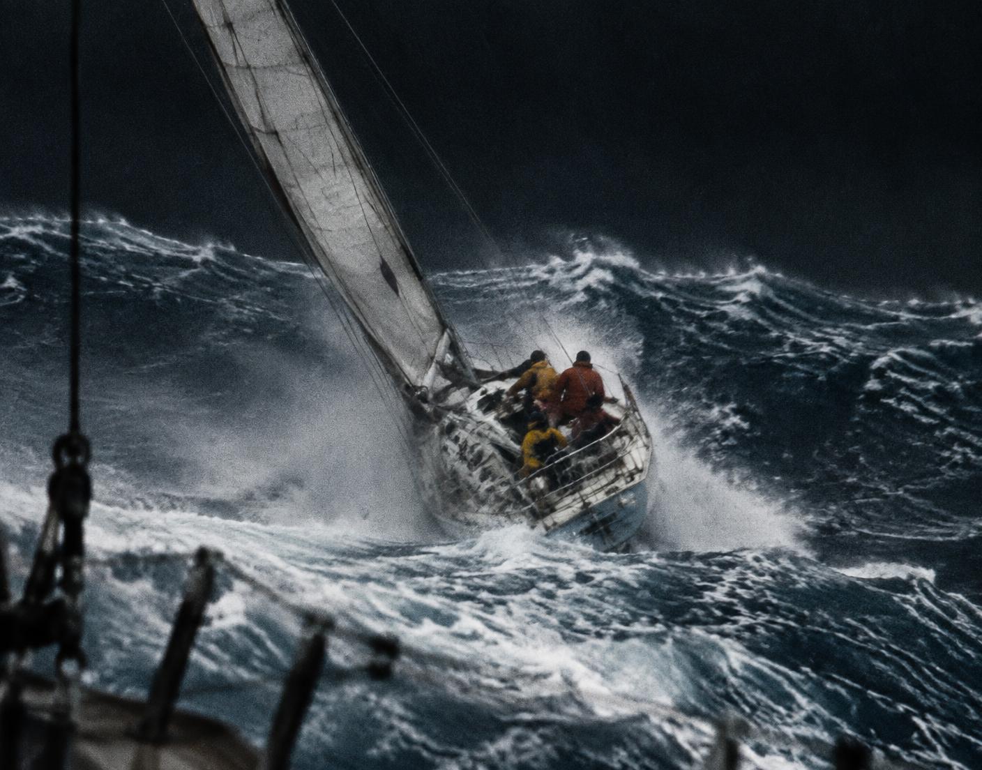 The sea overwhelms the race