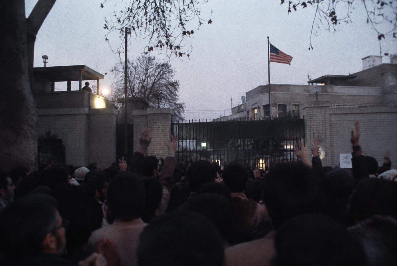 The embassy gates close